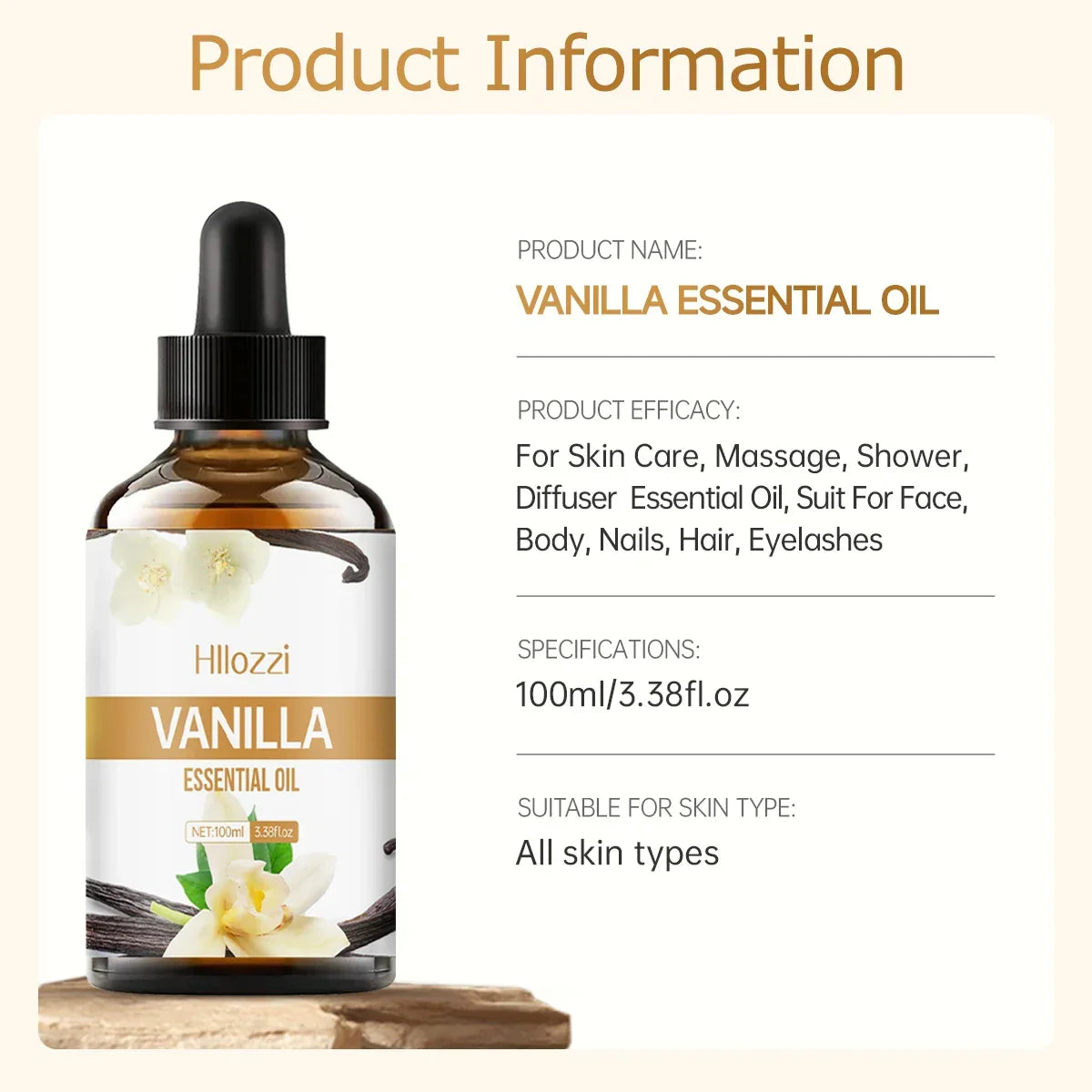 Vanilla Essential Oil for Face & Body