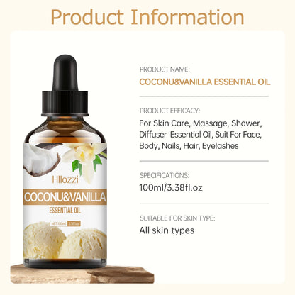 Coconut & Vanilla Essential Oil for Face & Body